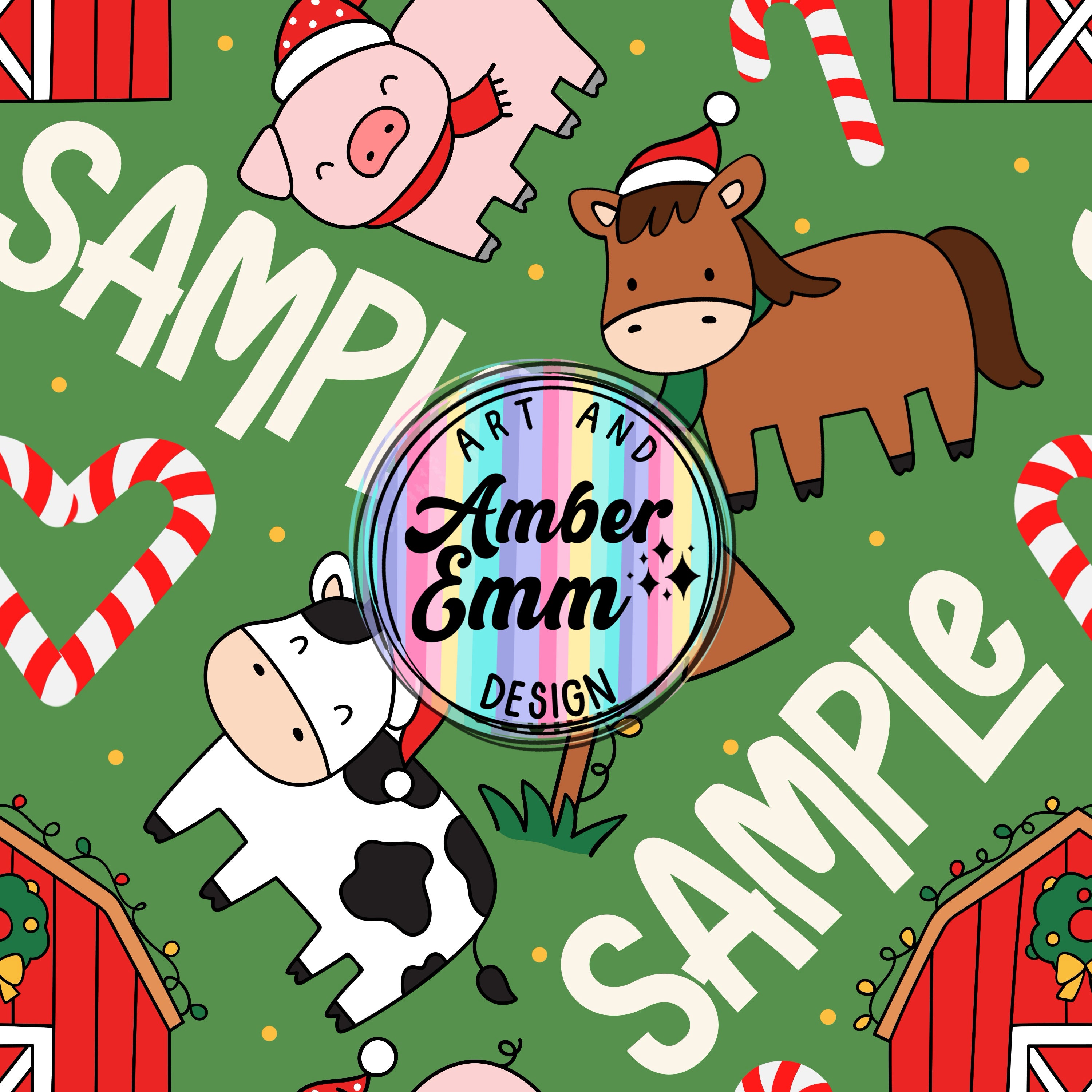 Personalized Seamless: Christmas on the farm